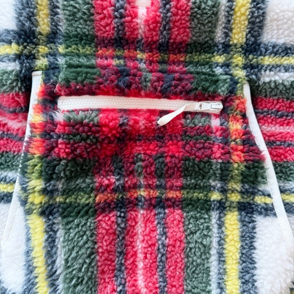 Vineyard Vines Red and Green Plaid Fleece Sweater - Picture 5 of 6